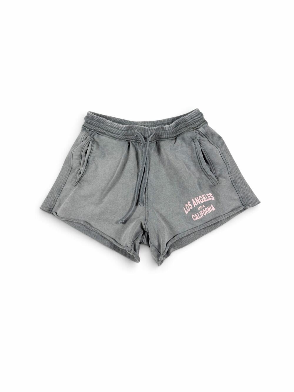 Zara Los Angeles Graphic Sweat Shorts Gray Pink Distressed Size Small